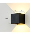 6W Dimmbar CUBIC PRO Wandleuchte - IP65, schwarz, durchschleifbar, verstellbar, up/down, innen/außen, inkl. Leuchtmittel
