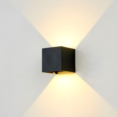6W CUBIC PRO Wandleuchte - IP65, Schwarz, durchschleifbar, verstellbar, eckig, Up/Down, Außen, inkl. Leuchtmittel