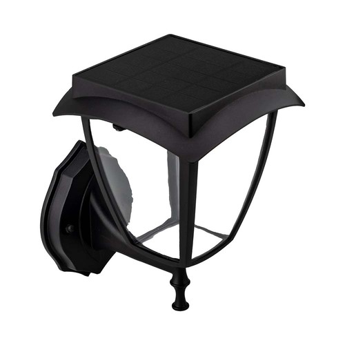 Solar-Wandleuchte, klassisches Design - 3000K+6000K, schwarz