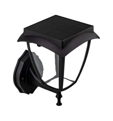 Solar-Wandleuchte, klassisches Design - 3000K+6000K, schwarz