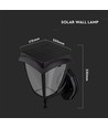 Solar-Wandleuchte, klassisches Design - 3000K+6000K, schwarz