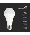 E27 9W LED Leuchtmittel mit Notlicht - A70, 720lm, 4000K, 4,5 Stunden Akkulaufzeit