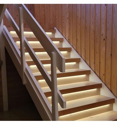 Treppen LED COB Streifen-Set 11W pro Stufe - 24V DC, IP20, Bis zu 16 Stufen, mit Sensor