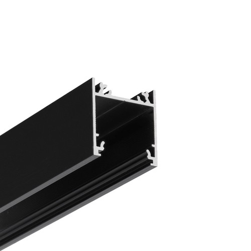 2m Aluprofil LINEA20 EE7F/TY - Schwarz eloxiert, Aufbau, LED-Schiene