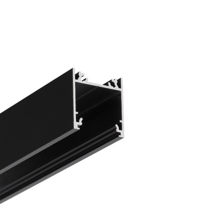 2m Aluprofil LINEA20 EE7F/TY - Schwarz eloxiert, Aufbau, LED-Schiene