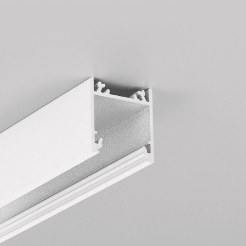 2m Aluprofil LINEA20 EE7F/TY - Weiß lackiert, Aufbau, LED-Schiene