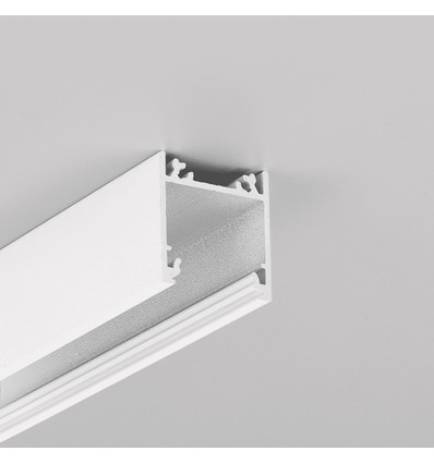 2m Aluprofil LINEA20 EE7F/TY - Weiß lackiert, Aufbau, LED-Schiene