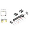 2m Aluprofil SMART16 BC3/U4 - Unbehandeltes Aluminium, Aufbau, LED-Schiene