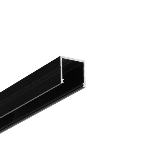 2m Aluprofil SMART16 BC3/U4 - Schwarz eloxiert, Aufbau, LED-Schiene