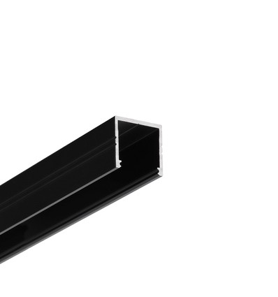 2m Aluprofil SMART16 BC3/U4 - Schwarz eloxiert, Aufbau, LED-Schiene