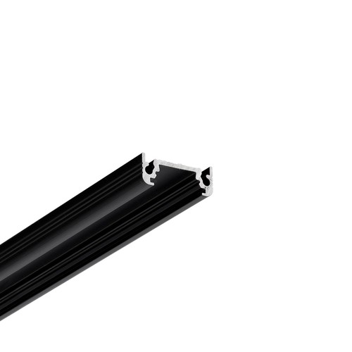 2m Aluprofil SURFACE10 BC/UX - Schwarz eloxiert, Aufbau, LED-Schiene