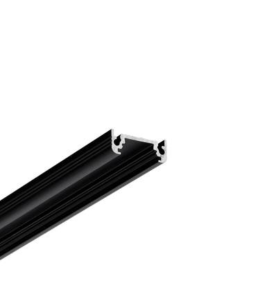 2m Aluprofil SURFACE10 BC/UX - Schwarz eloxiert, Aufbau, LED-Schiene