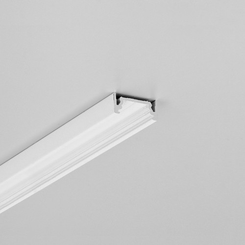 2m Aluprofil SURFACE10.V2 BC/U - Weiß lackiert, Aufbaumontage, LED-Schiene