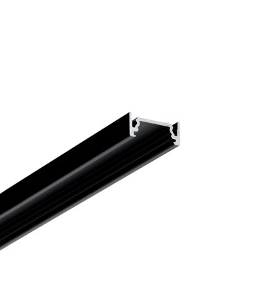 2m Aluminiumprofil SURFACE10.V2 BC/U - Schwarz eloxiert, Aufbau, LED-Schiene