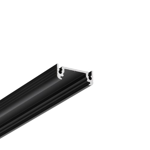 2m Aluminiumprofil SURFACE14 EE7F/TY - Schwarz eloxiert, Aufbau, LED-Schiene