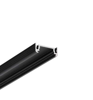 2m Aluminiumprofil SURFACE14 EE7F/TY - Schwarz eloxiert, Aufbau, LED-Schiene