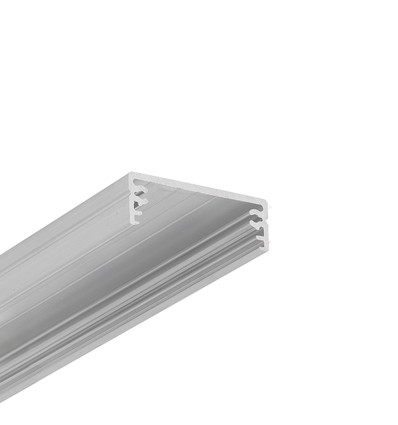 2m Aluprofil WIDE24 G/W - Unbehandeltes Aluminium, Aufbaumontage, LED-Schiene
