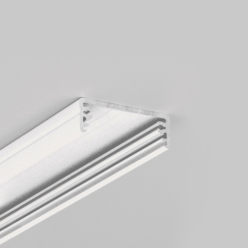 2m Aluprofil WIDE24 G/W - Weiß lackiert, Aufbau, LED-Schiene