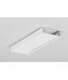 2m Aluprofil WIDE24 G/W - Weiß lackiert, Aufbau, LED-Schiene
