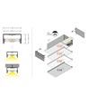 1m Aluprofil LOWI C10 - Eloxiert, Aufbau, LED-Schiene