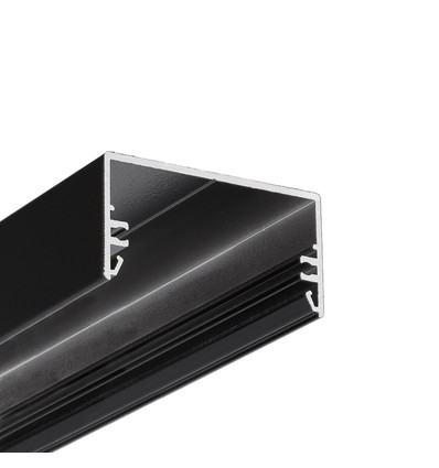 1m Aluprofil LOWI C10 - Schwarz lackiert, Aufbau, LED-Schiene