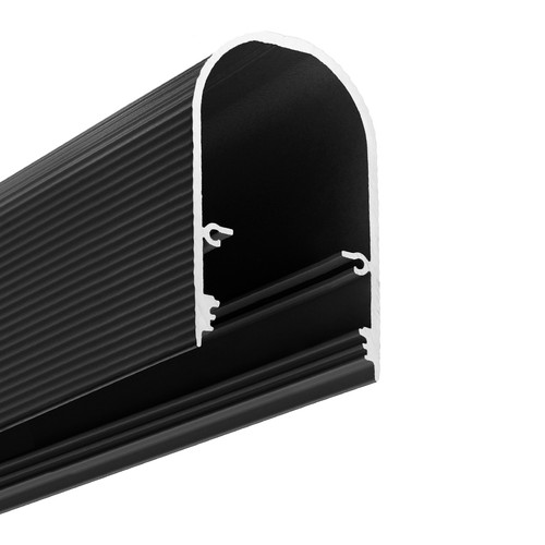 1m Aluminiumprofil NAMI23 CD-9 - Schwarz eloxiert, Aufbaumontage, LED-Schiene