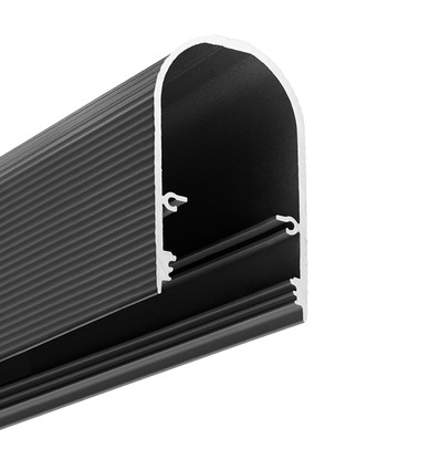 1m Aluprofil NAMI23 CD-9 - Grau-schwarz lackiert, Aufbau, LED-Schiene