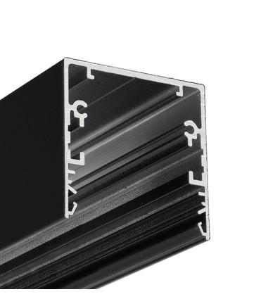1m Aluprofil PHIL53 C10 - Schwarz lackiert, Aufbau, LED-Schiene