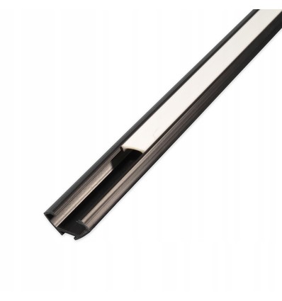 PVC Eckprofil 15x15 für LED-Streifen - 2 Meter, schwarz, inkl. milchweißem Abdeckung