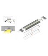 2m Aluprofil DIAGONAL10 C - Unbehandeltes Aluminium, Einbau, LED-Schiene