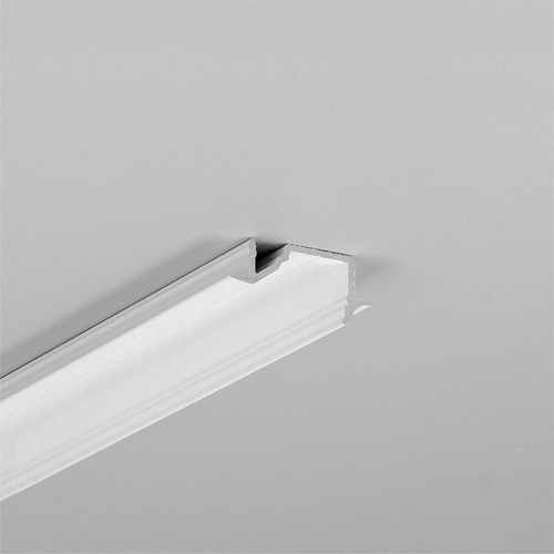 2m Aluminiumprofil DIAGONAL10 C - Weiß lackiert, Einbau, LED-Schiene