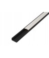 PVC-Profil 16x7 für LED-Strip - 1 Meter, schwarz, inkl. milchweißem Abdeckung