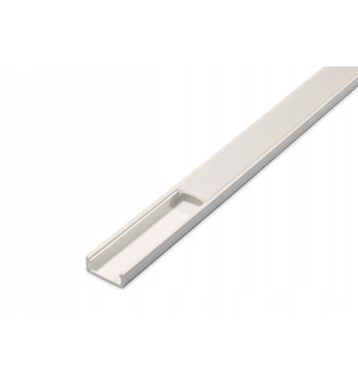 PVC-Profil 16x7 für LED-Strip - 2 Meter, weiß, inkl. milchweißem Abdeckung