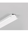 2m Aluminiumprofil DIAGONAL14 F/TY - Weiß lackiert, eingebaut, LED-Schiene