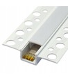 PVC-Profil 50x12 zum Einlassen - 2 Meter, weiß, inkl. milchweißem Abdeckung