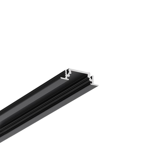 2m Aluprofil GROOVE10 BC/UX - Schwarz eloxiert, eingebaut, LED-Schiene