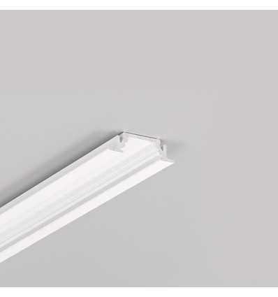 2m Aluprofil GROOVE10 BC/UX - Weiß lackiert, eingebaut, LED-Schiene