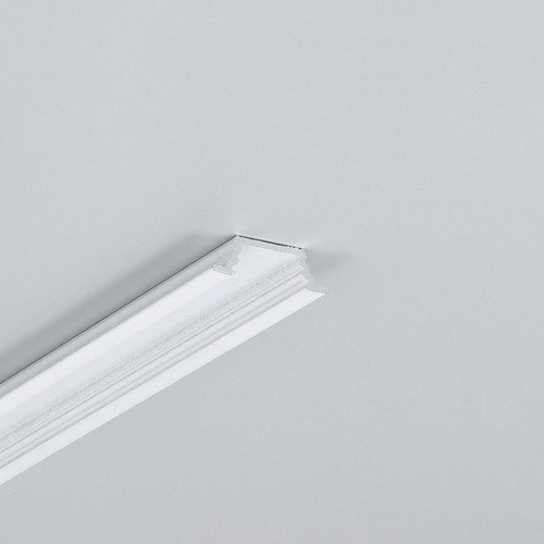 2m Aluprofil GROOVE10.V2 A1C/U - Weiß lackiert, eingebaut, LED-Schiene