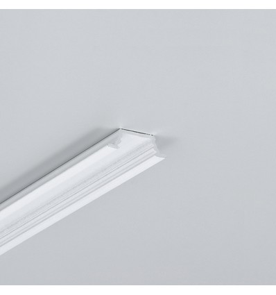 2m Aluprofil GROOVE10.V2 A1C/U - Weiß lackiert, eingebaut, LED-Schiene