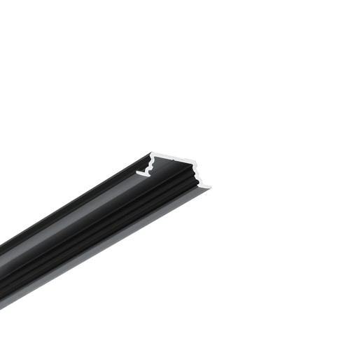 2m Aluprofil GROOVE10.V2 A1C/U - Schwarz eloxiert, eingebaut, LED-Schiene