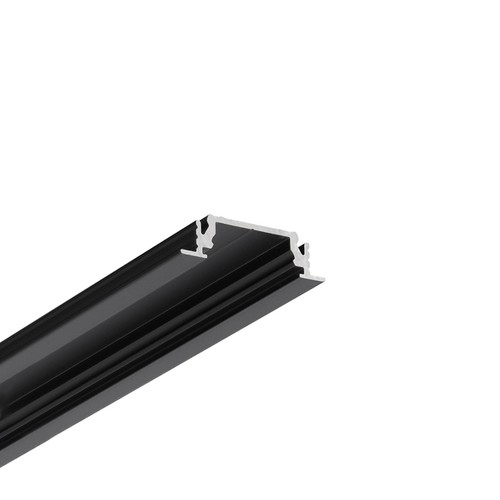 2m Aluprofil GROOVE14 EE7F/TY - Schwarz eloxiert, eingebaut, LED-Schiene