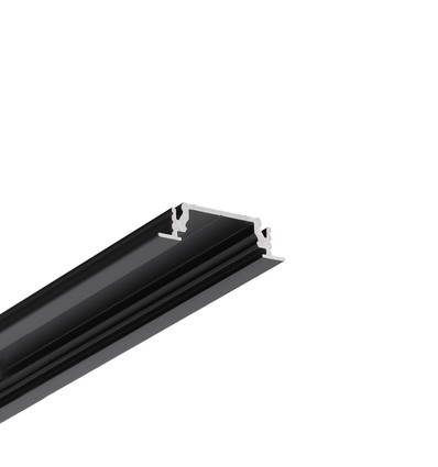 2m Aluprofil GROOVE14 EE7F/TY - Schwarz eloxiert, eingebaut, LED-Schiene
