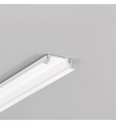 2m Aluprofil GROOVE14 EE7F/TY - Weiß lackiert, eingebaut, LED-Schiene