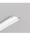 2m Aluprofil GROOVE14 EE7F/TY - Weiß lackiert, eingebaut, LED-Schiene