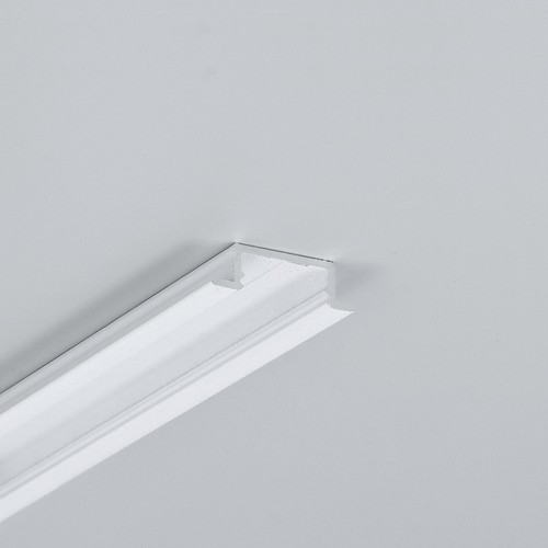 2m Aluprofil GROOVE14.V2 BC3/Y - Weiß lackiert, eingebaut, LED-Schiene