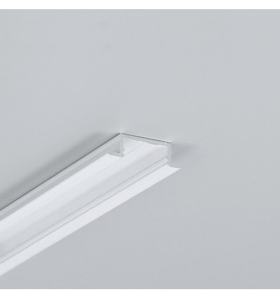 2m Aluprofil GROOVE14.V2 BC3/Y - Weiß lackiert, eingebaut, LED-Schiene