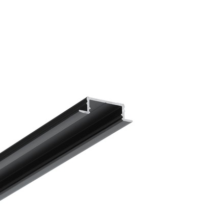 2m Aluprofil GROOVE14.V2 BC3/Y - Schwarz eloxiert, eingebaut, LED-Schiene