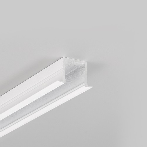 2m Aluminiumprofil SMART-IN16 BC3/U4 - Weiß lackiert, eingebaut, LED-Schiene