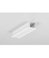 2m Aluminiumprofil SMART-IN16 BC3/U4 - Weiß lackiert, eingebaut, LED-Schiene