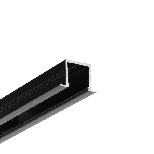 2m Aluminiumprofil SMART-IN16 BC3/U4 - Schwarz lackiert, eingebaut, LED-Schiene